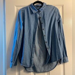 Oversized Blue Denim Button-Up Shirt
